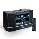 aiwa Cinema Mirror Cast Video Audio System, 10 TFT Screen, 15W Stereo, CD/DVD Player, Screen Mirroring, HDMI/USB/AV/AUX Inputs, FM Radio, Roku/Fire Stick/Google/Apple TV Compatible (Black)