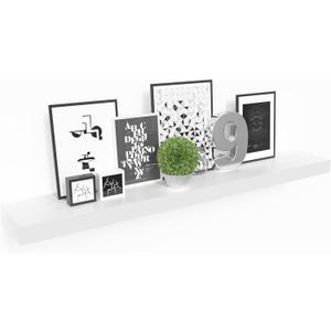 Ballucci Floating Shelf, 36" Wood Wall Shelf with Invisible Brackets for Bathroom, Living Room, Bedroom, Kitchen, Nursery, 6" Deep, White (36" - 1 Piece)