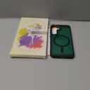 for Samsung Galaxy S25 Case, Matte Magnetic Phone Case with 1 Screen Protector, Support for Magsafe, Translucent Frosted Shockproof Protective Cover for Samsung Galaxy S25, Dark Green