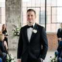 Wedding Flower Set with Rose Corsage and Boutonniere for Men (Black & White)