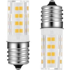 4W Sewing Machine LED Light Bulb – No Flicker Non-dimmable 5/8" Base Screw in Type 15 Watt 120 Volt Halogen lamp Replacement 2PACK (Warm White)