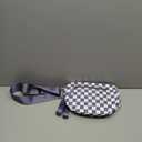 Cross Body Bag for Women Checkered Crossbody Bags Bum Bags for Women Fanny Packs for Girls Small Nylon Checkered Purse Trendy Shoulder Bag (Checkered Purple, One Size)