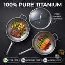 Titanium Wok Pan with Lid – 12" Non-Toxic PFAS-Free Woks & Stir-fry Pans, Tri-Ply Titanium & Stainless Steel, Induction & Dishwasher Safe