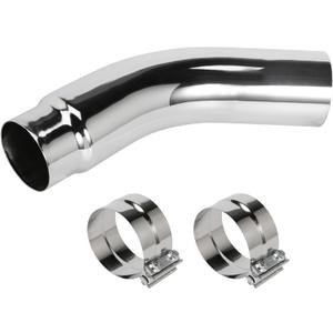 5 Inch Diesel Exhaust Elbow Tip, 5" Inlet to 6" Outlet, 23" Long Chrome Exhaust Pipe Elbow 2pcs 5'' Exhaust Clamps