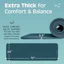 Retrospec Solana Yoga Mat Thick 1/2in Non-Slip Workout Mat with Nylon Strap - 72x24in Exercise Mat for Pilates, Stretching & Fitness - BPA Free, Easy Clean