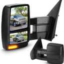 Towing Mirrors for Ford F-150 2007 2008 2009 2010 2011 2012 2013 2014 Power Heated with Turn Signal Puddle Light Manual Folding Telescoping (1 Pair)