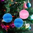 PRETYZOOM Colorful Silk Thread Ball Christmas Ornaments Pendant 1.57 Inch Decorative Balls for Holiday Tree and Party Decorations
