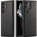 PU Leather Case for Samsung Galaxy S24 Ultra, Retro Premium Leather Luxury Business PU Non-Slip Grip Shockproof Bumper Full Body Protective Cover Phone Cases for Galaxy S24 Ultra (Black)