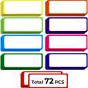 Utron 72PCS Magnetic Dry Erase Labels, 3.2"x1.2" Reusable Colorful Name Plates, Waterproof Magnetic Label Stickers for Home, Office, School, Refrigerator, Locker, White Board (9 Colors)