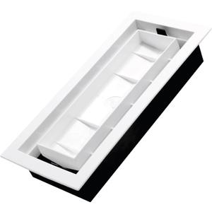 Drop-in Matching Floor Register - 4x10 Inch Floor Vent Cover, Fits 4"x10" Floor Vent Opening, Matching Flooring Insert Tray, Airflow Control Lever, Textured White (IGFPD410-WH)