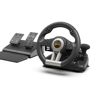 PXN PC Racing Wheel, V3 PRO 180 Degree Universal USB Car Sim Game Steering Wheel with Pedals for Xbox One, Xbox Series S/X, PS3, PS4, Switch (Black)