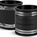 2 Pcs 2-1/2 IN Flexible PVC Pipe Coupling with Stainless Steel Clamps Fit 2-1/2 IN Nominal Pipes, Couplers for Plastic and Copper Pipe Plumbing Connections, Drain Repair, Dust Hose