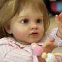iCradle Reborn Baby Dolls 26inch Soft Silicone Vinyl Newborn Toddler Baby Doll Handrooted Brown Hair Babies Toy Gifts for Kids Age 3+