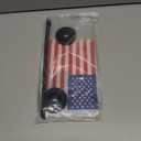 USA Desk Flag 12" Solid Pole Deluxe Set American Flags Banner Mini Small US Office Table Flags with Black Stand Base Desktop Decorations(2Pack)