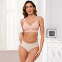 Wireless Bras for Women - Soft No Underwire Comfortable Seamless Bra - Full Coverage Bralettes - Everyday Bra (Pink, XXXL)