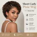 Short Curly Pixie Cut Wig Human Hair for Black Women- 13x4*1 HD Lace Frontal Wigs Short Curly Glueless Wig Pixie Cut Human Hair Wigs for Daily and Party Use
