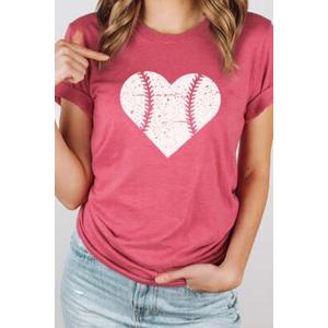 Baseball Heart Shirt Cute Mom Dad Men Women Softball Gift T-Shirt Size XS