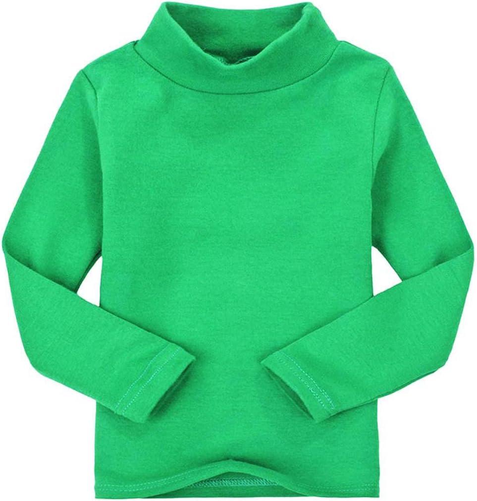 CuteOn Children Unisex Solid Color Kids School Uniform Long Sleeve Turtleneck T-Shirt, 5T