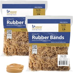 Upgrade Office Supply Rubber Bands Small, Size 10 (1-1/4 x 1/6 in), 3700 Bands, 1 lb Bag, 2 Pack, USA