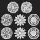 8 Pieces 6 Inch Cotton Lace Doilies Crochet Handmade Lace Coasters Round Lace Placemat Rustic Table Doilies Decors for Kitchen Dining Room Party Dressers Dream Catcher Decoration (White) (White Combo 1)