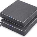MIULEE 22 x 22 x 3 Inch Outdoor Chair Cushions,Waterproof Seat Cushions for Patio Furniture Garden with Ties Patio Chair Cushions Set of 2,Dark Grey