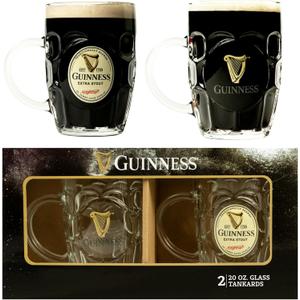 LORD'S ROCKS Guinness 20oz Beer Glasses Twin Pack Tankards Compatible | Certified Official Merchandise | Ideal gift for Beer Lovers