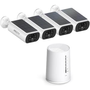Solar Security Cameras Wireless Outdoor, 4 Cam-Kit, 4MP Solar Security Camera Wireless System, Color Night Vision, Motion Detection, No Monthly Fee, 64GB Memory Card