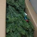 6FT Prelit Fluffy Noble Fir Artificial Christmas Tree with 500 Multicolor Lights& 9 Modes, Hinged Branches& 1400 Tips, Artificial Christmas Tree Includes Stand with Foot Switch for Holiday Home Decor (Natural Green)