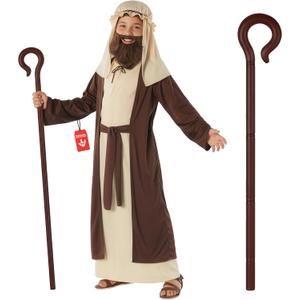Morph Saint Joseph Costume Kids With Accessory, Nativity Christmas Costumes For Kid, Boys Joseph Shepherd Costume For Kids S