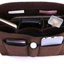 ZTUJO Purse Organizer Insert, Felt Bag Organizer For Handbag Purse Organizer,13 Colors, 6 Size, (X-Large, coffee)