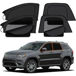 XCBYT 2014-2023 Grand Cherokee Car Window Shades | Dual Purpose Car Window Covers with Breathable Mesh | Insulate Heat 99% Sun UV Blackout | Keeps Cool Privacy Curtains for Napping Camping