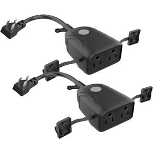 Feit Electric Smart Dual Outdoor Plug, WiFi Waterproof Plug, Grounded Sockets, Compatible with Alexa and Google Assistant, App Controlled, 15Amp Indoor/Outdoor 2 Outlet WiFi/WP (2 Pack)