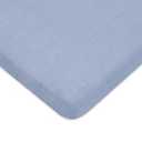 Babyletto 100% Organic Cotton All-Stages Midi Crib Sheet, GOTS-Certified, Fitted 360°, Ultra-Soft and Breathable Muslin - Dewdrop Blue