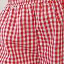 Verdusa Women's Gingham Plaid Shorts Bow Tie Split Elastic Waist Y2k Wide Leg Shorts Summer Vacation Outfits Picnic Clothes Red and White Plus XX-Large Plus