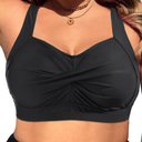 Daci Women Plus Size Push up Bikini Top Only Full Coverage Swimsuit Tops Twist Front Bathing Suit Bra for Large Bust, Size 24W