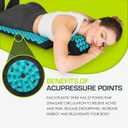 ProsourceFit Acupressure Mat and Pillow Set for Back/Neck Pain Relief and Muscle Relaxation, Large - Black/Aqua