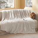 Bedsure Electric Blanket Full Size - Soft Ribbed Flannel Heated Blanket with 6 Heat Settings, Heating with 10 Time Settings, 8 hrs Timer Auto Shut Off, Warm Gift for Grandma (72x84 inches, Cream)