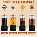 Electric Coffee and Tea Urn Hot Cider Warmer, 50Cups / 2.6 Gallons, Mulled Wine Fruit Tea Maker Hot Beverage Dispenser for Buffet Catering Parties