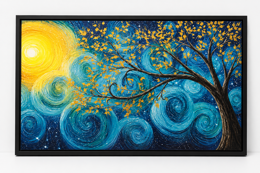 Large Tree of Life Wall Art for Living Room Teal Tree Pictures Big Wall Decor Modern Aesthetic Canvas Print Painting Home Framed Artwork Decoration Gifts for Bedroom Office 24"x36"