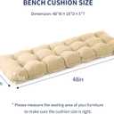 IPYNBAP Outdoor Bench Cushion, 48x18x5 Inch, Waterproof Bench Cushion for Outdoor/Indoor Furniture, Tufted Patio Bench Seat Cushion, Fade Resistant Outdoor Cushions for Porch Swing Couch, Beige