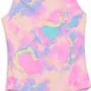 Lands' End Girls' UPF 50+ Stretch Crisscross Back One Piece Swimsuit (Small, Pink Multi)