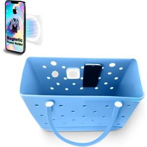 Magnetic Phone Holder for Bogg Bag – Bogg Bag Phone Holder & Accessories Insert, Secure Attachment for Simply Southern & Beach Tote Bags, Compatible with iPhone & Android(Black)