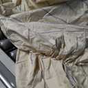 SureFit Heavyweight Cotton Duck Loveseat Slipcovers, Printed Heavyweight Cotton Loveseat Cover, One Piece Design, Loveseat Cover with Seat Elastic and Adjustable Corner Ties, Natural with Blue Stripe, 38"D x 70"W x 36"H