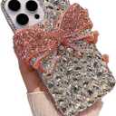 iFiLOVE for iPhone 16 Pro Max Case Girls Women, 3D Luxury Sparkle Bling Diamond Glitter Crystal Rhinestone Bowknot Protective Case Cover for iPhone 16 Pro Max