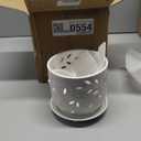 EFISPSS Ceramic Orchid Pots 5+6 Inch White with Drainage Holes & Tray, Breathable Airflow, Indoor & Outdoor