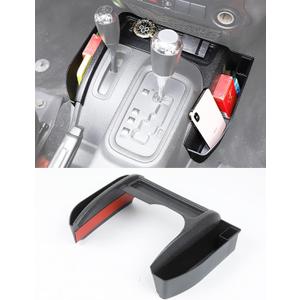 Savadicar GT-3 JK Shifter Storage Box, Gear Shift Console Side Tray Organizer for 2011-2018 Jeep Wrangler JK JKU, Interior Accessories, Reserved USB Charger Extender Slot, Black