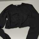 Arshiner Girls Solid Shrug Open Front Cardigan Long Sleeve Knit Cute Sweater Black, 6 years
