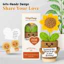 Funny Sunflower Birthday Gift  Handmade Crochet Plush with 30 Sassy Affirmation Cards  Unique Keepsake & Desk Decor for Women, Friends, Coworkers, Sisters or Classmates for Her or Him (Brown)