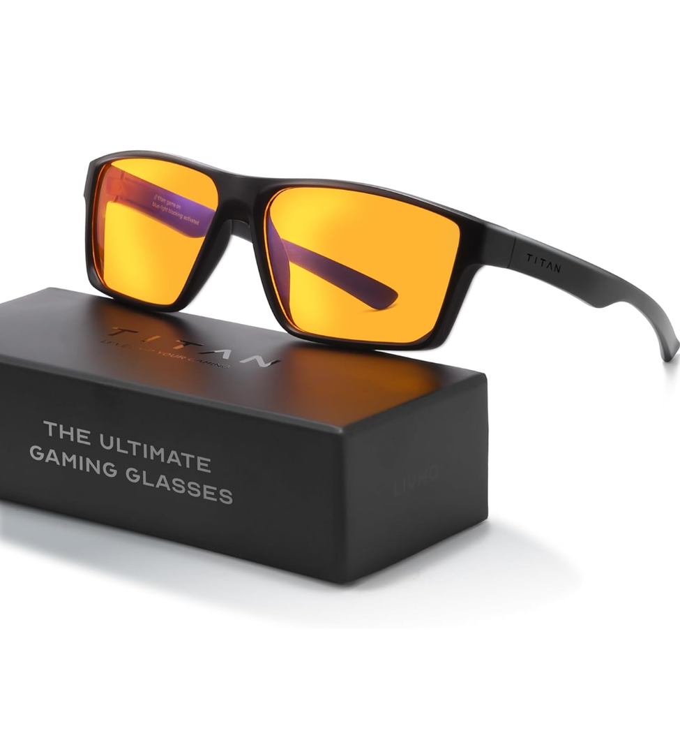 Titan Gaming Glasses, Anti Blue Light Glasses Men, UV400 Protection Blue Light Blocking Glasses for Computer Eye Strain