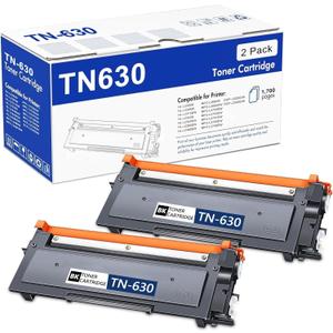 TN630 Toner Cartridge Replacement for Brother TN-630 Toner Cartridge Black High Yield Work with HL-L2300D HL-L2380DW HL-L2320D DCP-L2540DW MFC-L2700DW MFC-L2685DW 2 Pack